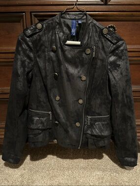 Double-Breasted Black Leather Moto Jacket by Dior+2
